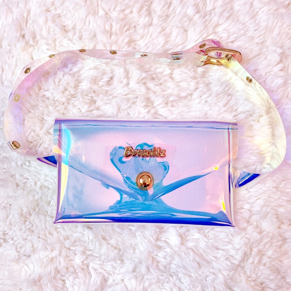 Small iridescent waist bag